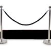black carpet rope and silver poles