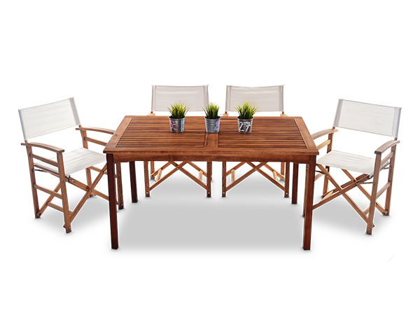 Outdoor wooden table and chairs