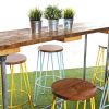 Scaffold Board and Tube Long Poseur Table