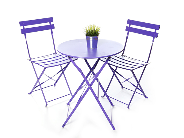 Purple Bistro Table and Chair Set For Hire